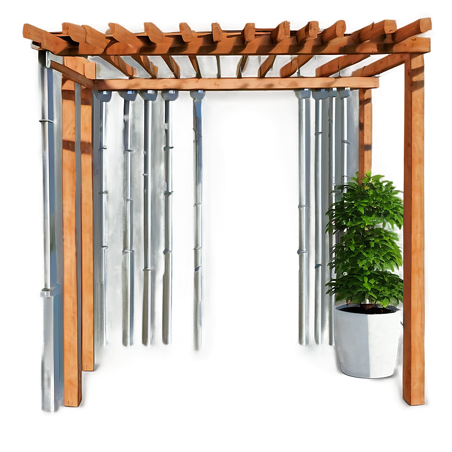 Pergola With Hanging Plants Png Qip92