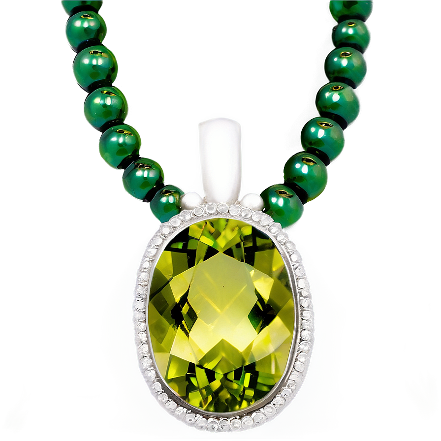 Peridot Bead Necklace Png 06242024