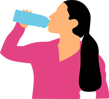 Person Drinking Water Illustration