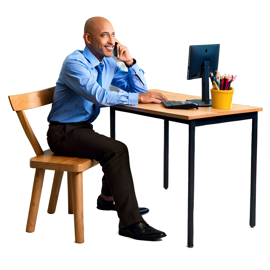 Person Talking At Desk Png Ljy79