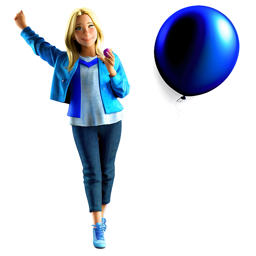 Person With Balloons Png Axf57