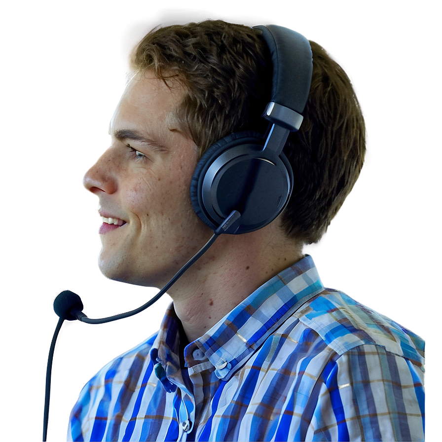 Person With Headset Talking Png Muh