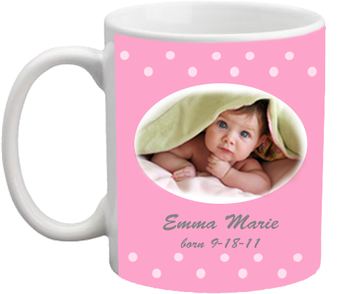 Personalized Baby Photo Mug Pink