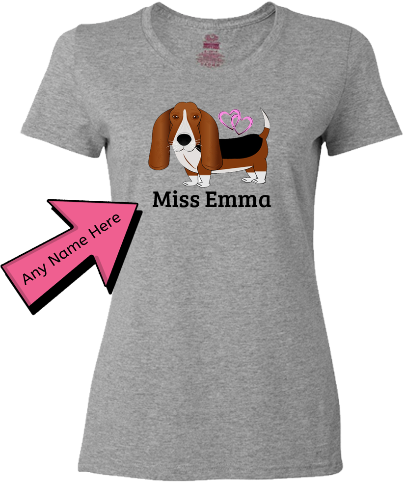 Personalized Basset Hound Tshirt Miss Emma