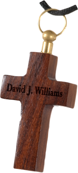 Personalized Wooden Cross Keychain