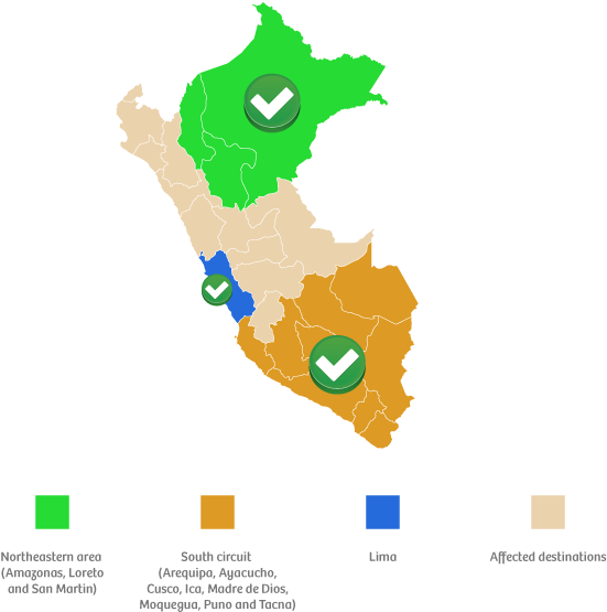 Peru Map Checkmarks Regions Status