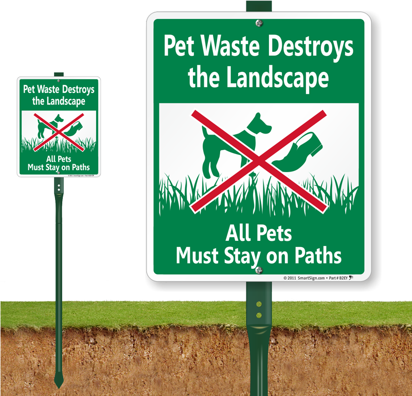 Pet Waste Landscape Protection Signs