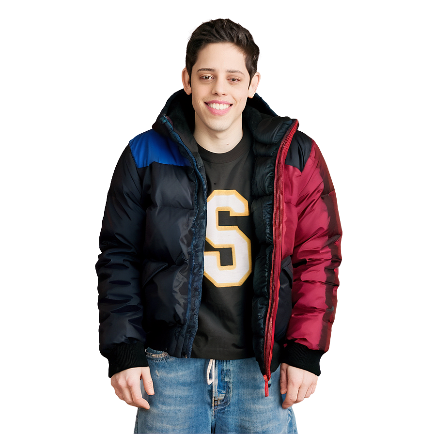 Pete Davidson In Winter Coat Png 14