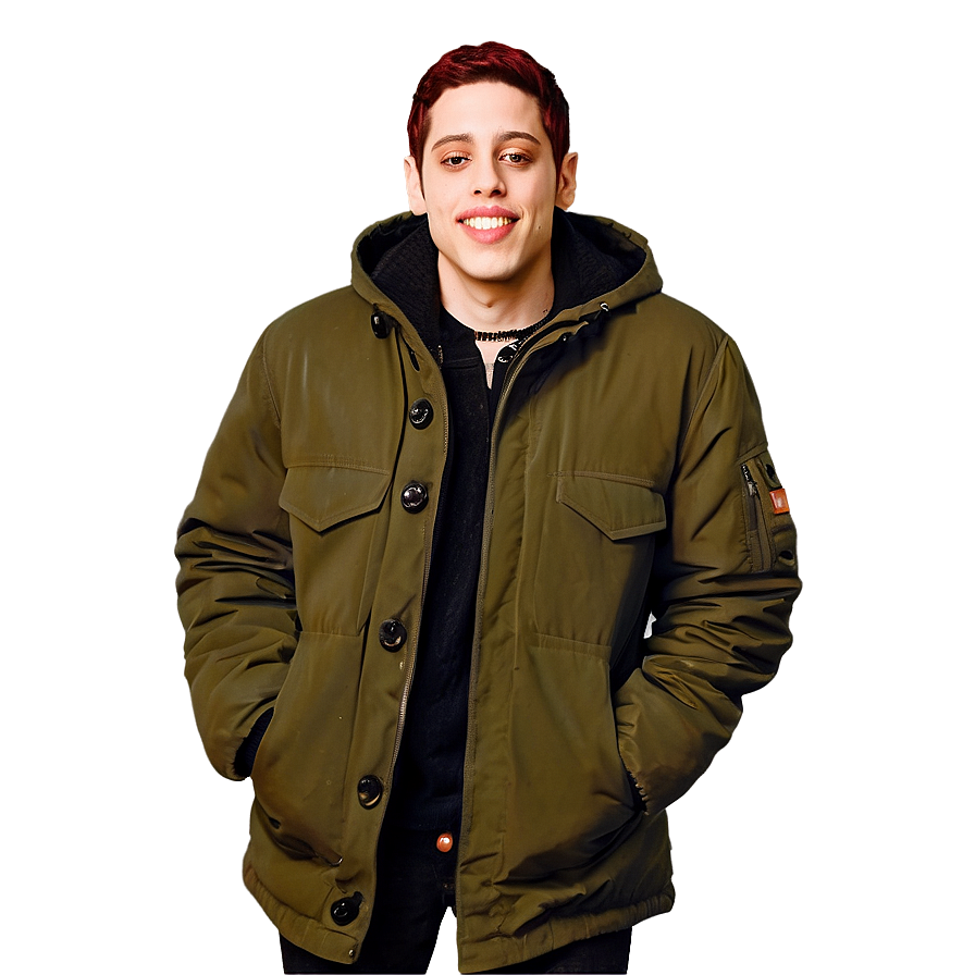 Pete Davidson In Winter Coat Png Wgi19