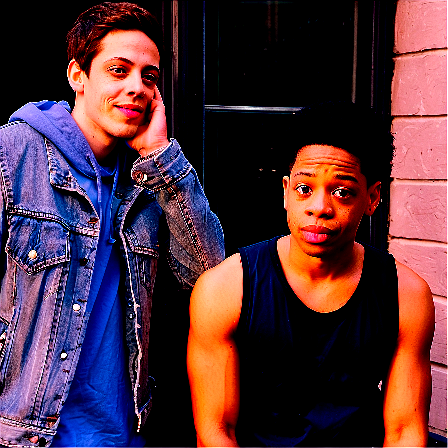 Pete Davidson With Cast Members Png 37