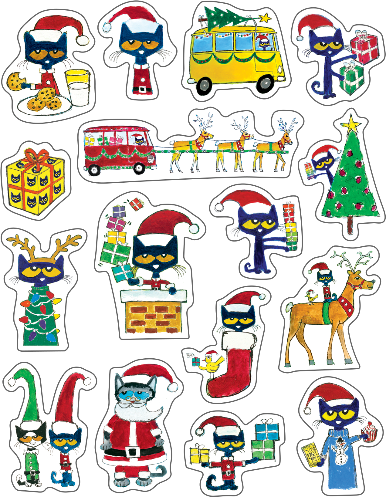 Pete The Cat Christmas Stickers