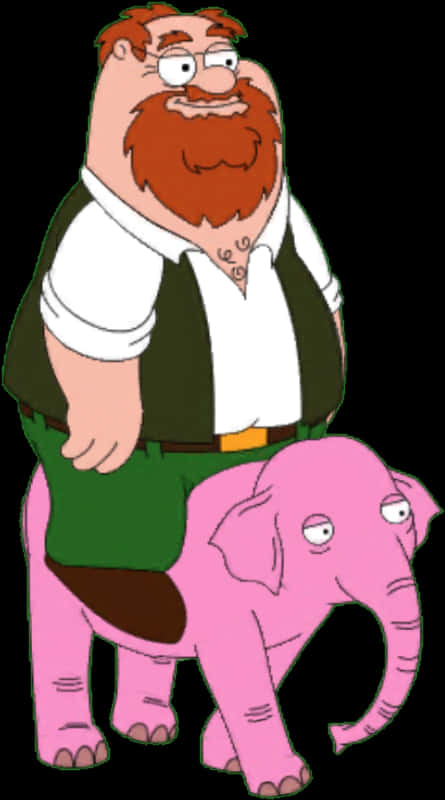 Peter Griffin Riding Pink Elephant
