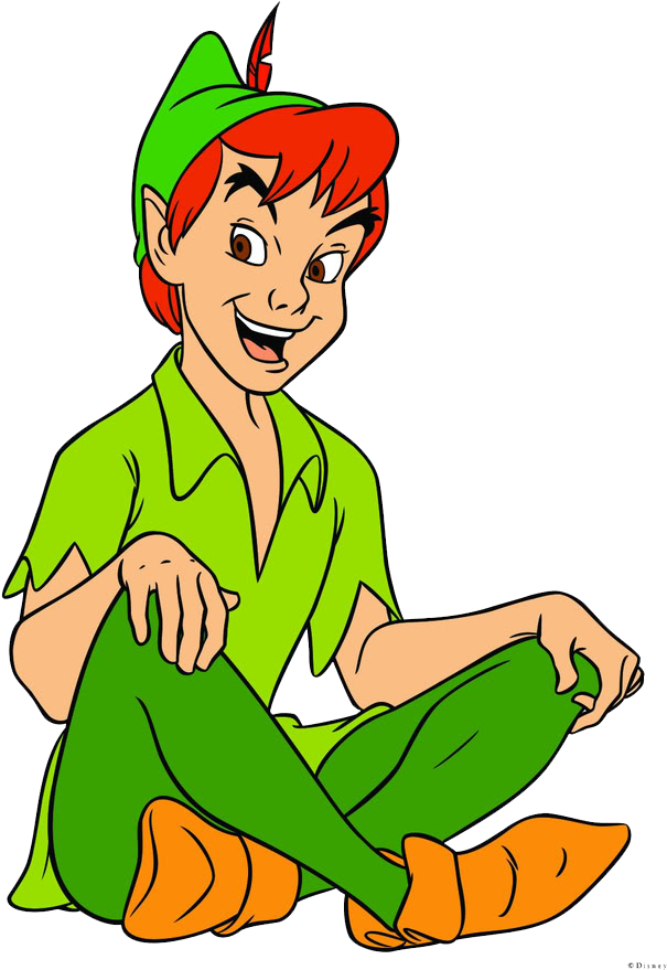 Peter Pan Sitting Down Illustration