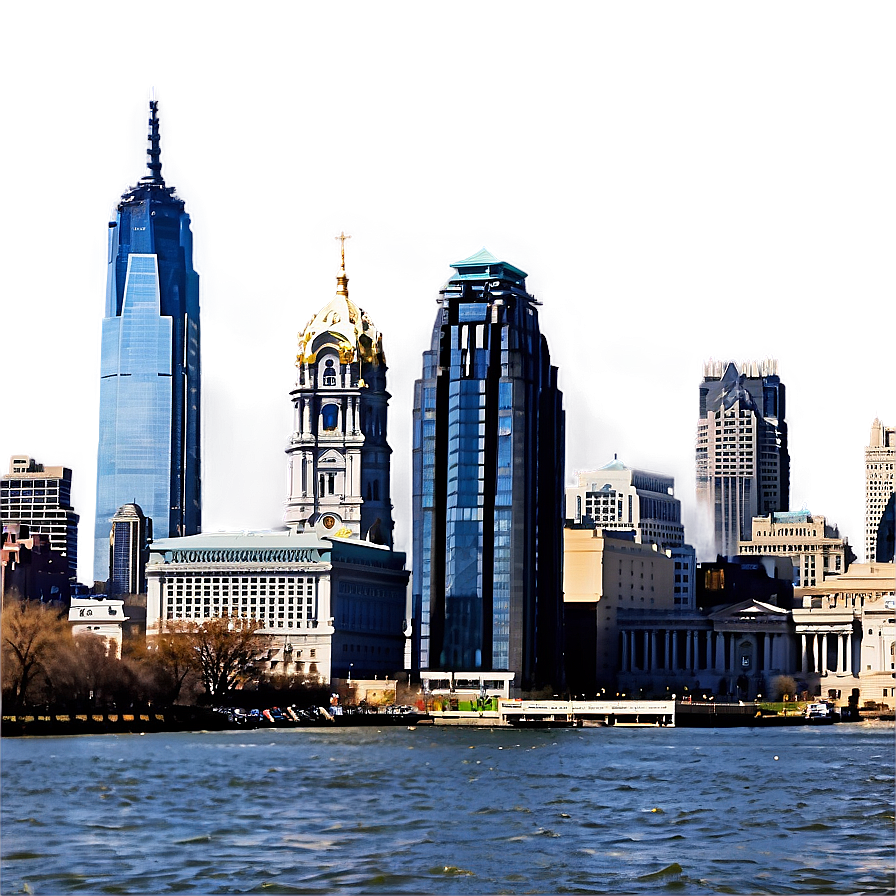 Philadelphia Skyline From River View Png 37