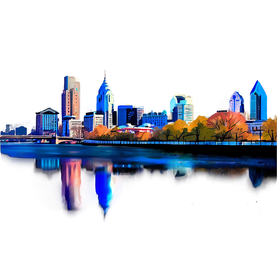 Philadelphia Skyline From River View Png Bbf