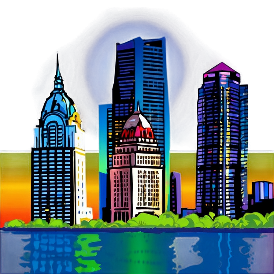 Philadelphia Skyline In Comic Style Png 53