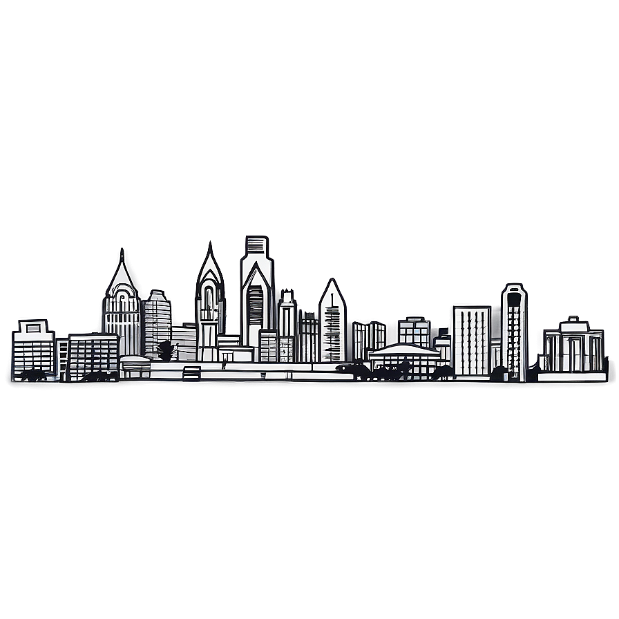 Philadelphia Skyline Outline Png 18