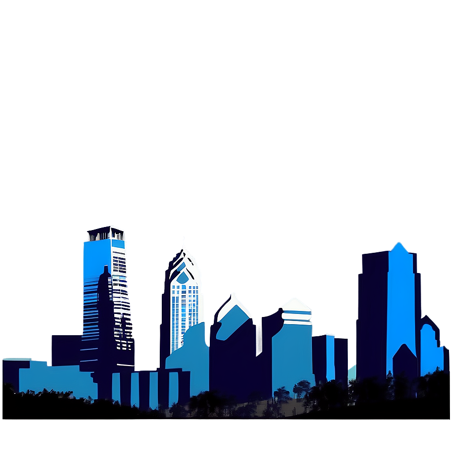 Philadelphia Skyline With Blue Sky Png 06252024