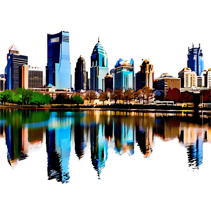 Philadelphia Skyline With Schuylkill River Png Ecm1