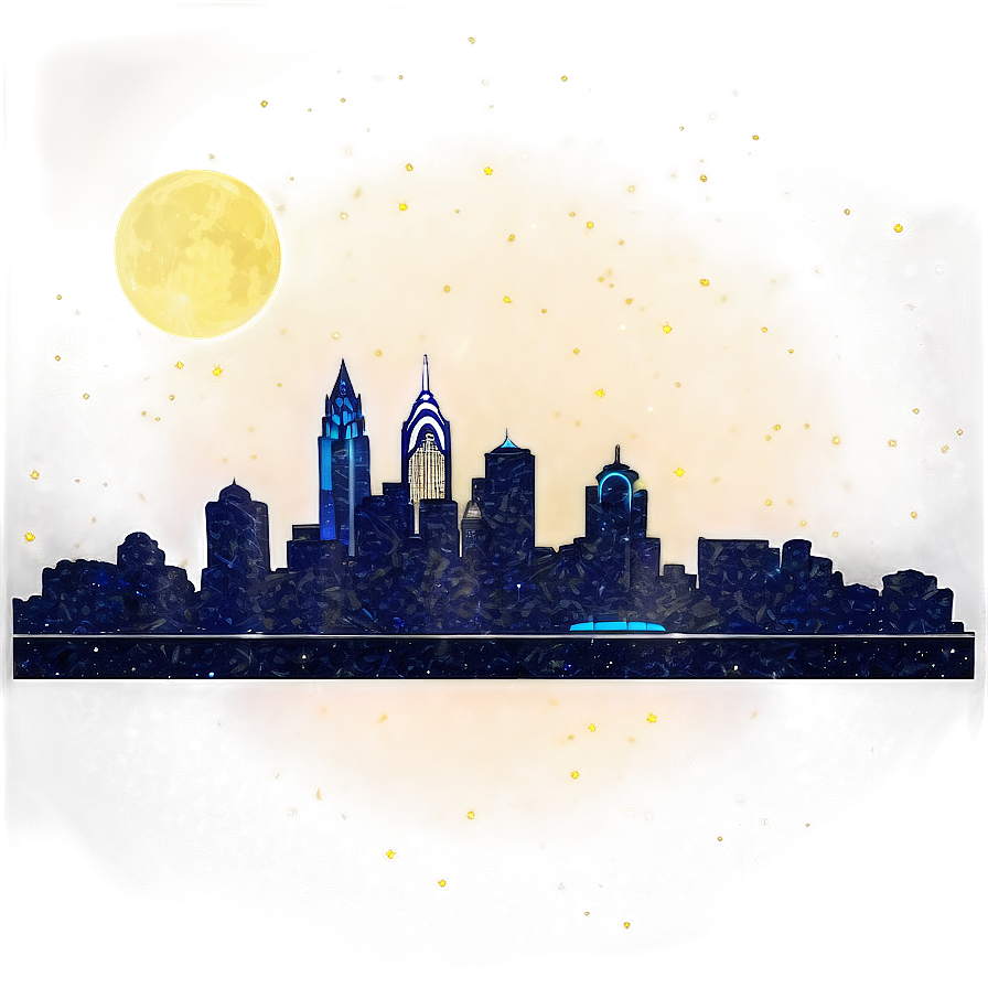 Philadelphia Skyline With Starry Night Png Faq30