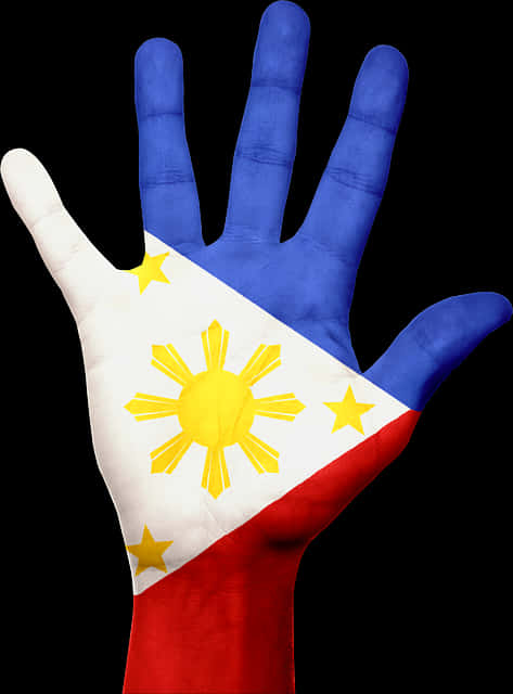 Philippine Flag Painted Hand