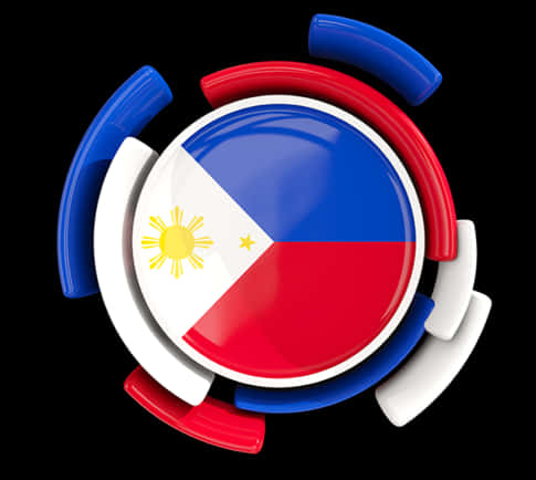 Philippine Flag Stylized Circle Design