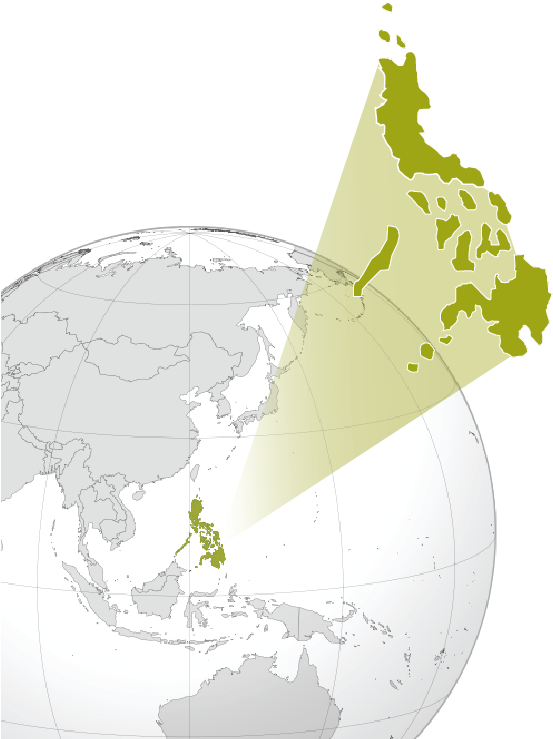 Philippines Location Map Globe Projection