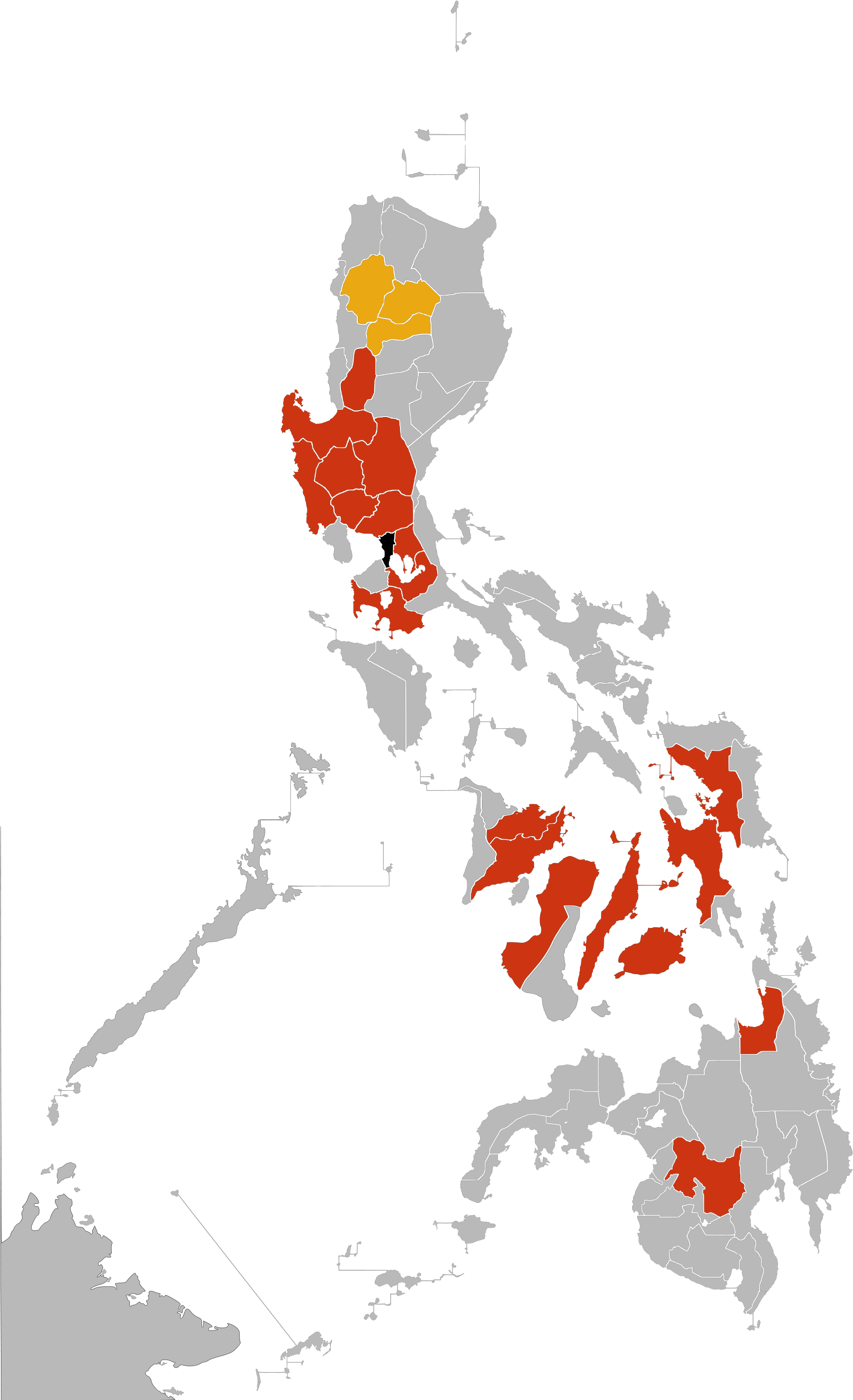 Philippines Map Color Coded Regions
