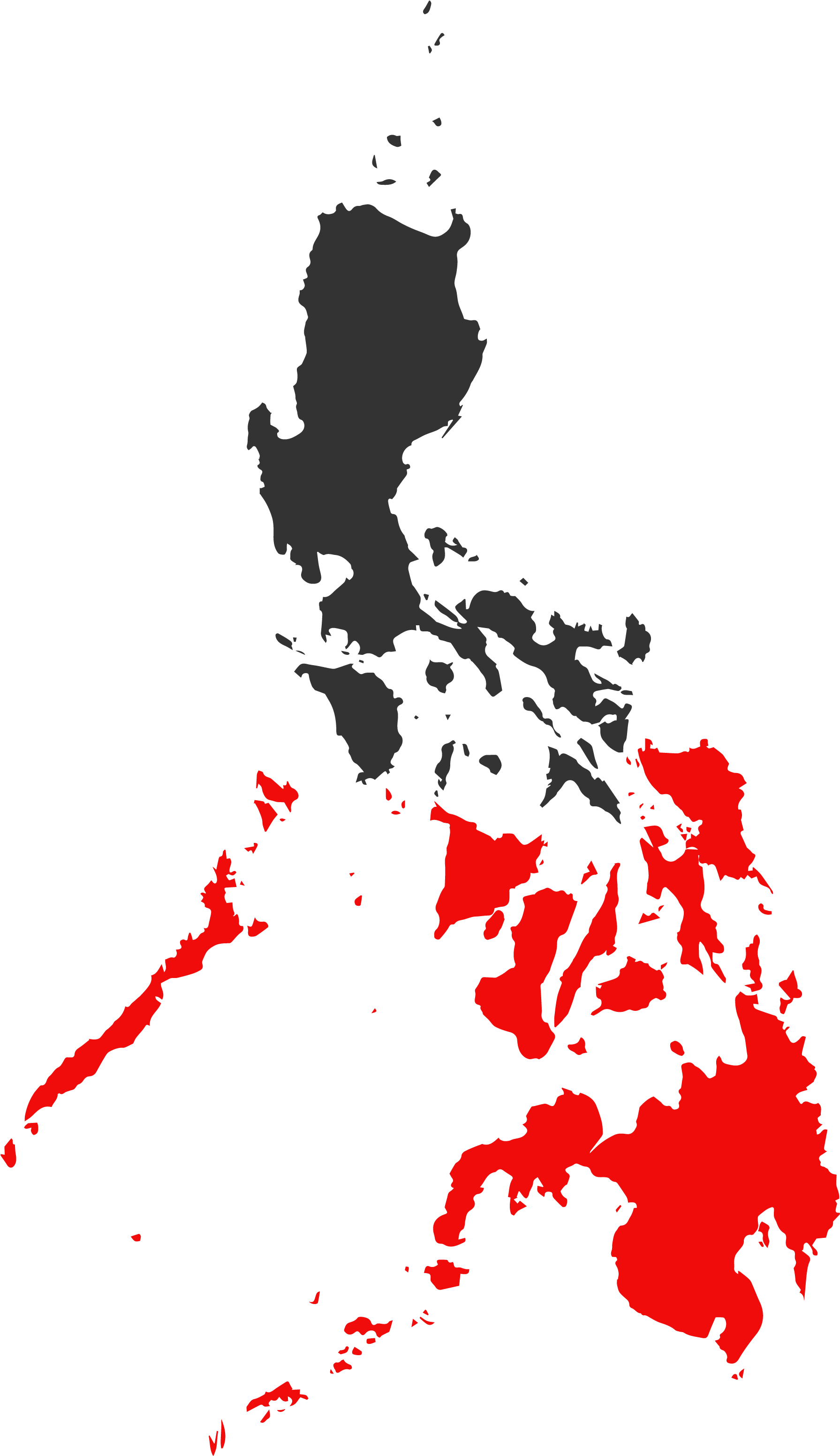 Philippines Map Redand Gray