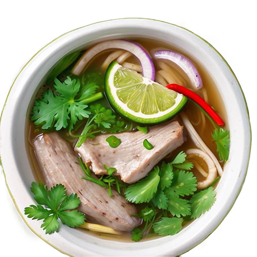 Pho Soup With Herbs Png Wsb