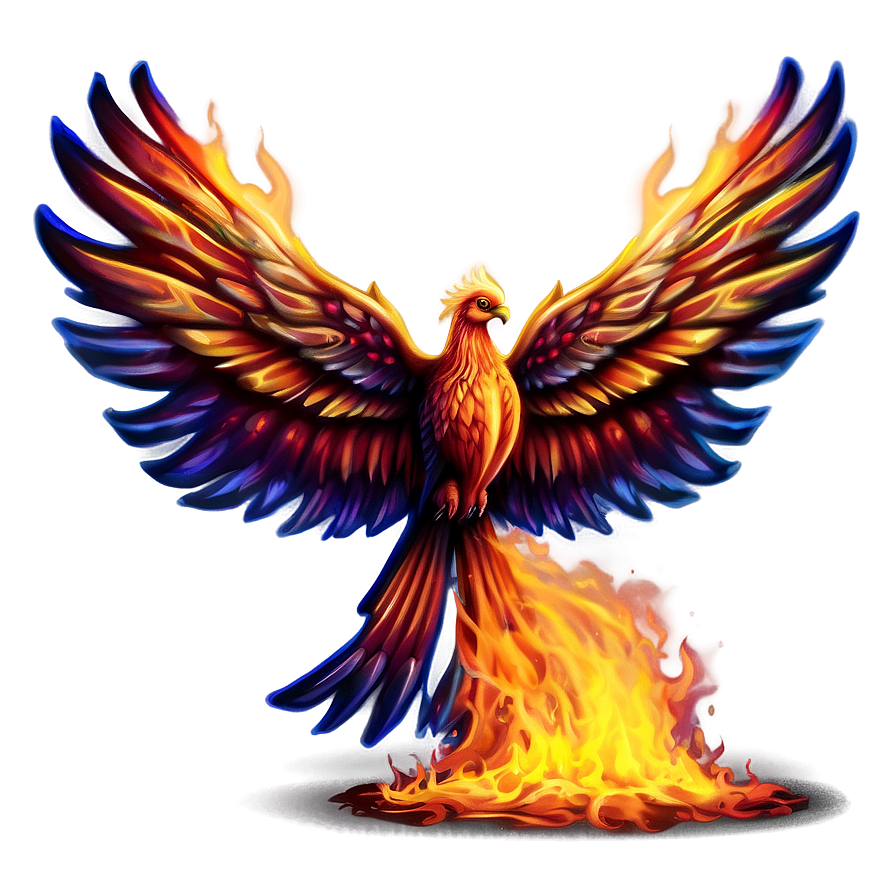 Phoenix In Fire Circle Png Gku73