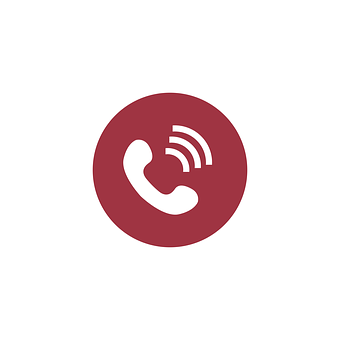 Phone Call Icon Maroon Background