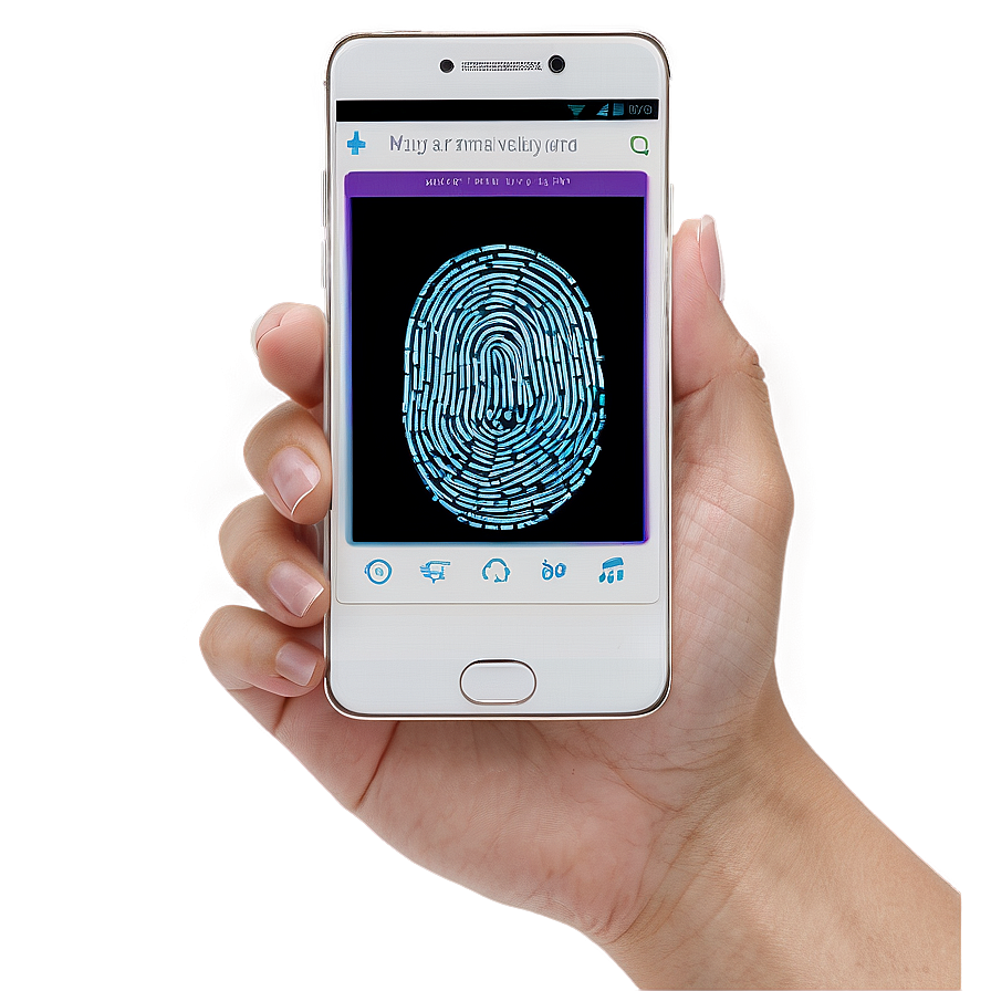 Phone With Fingerprint Sensor Png Bys48