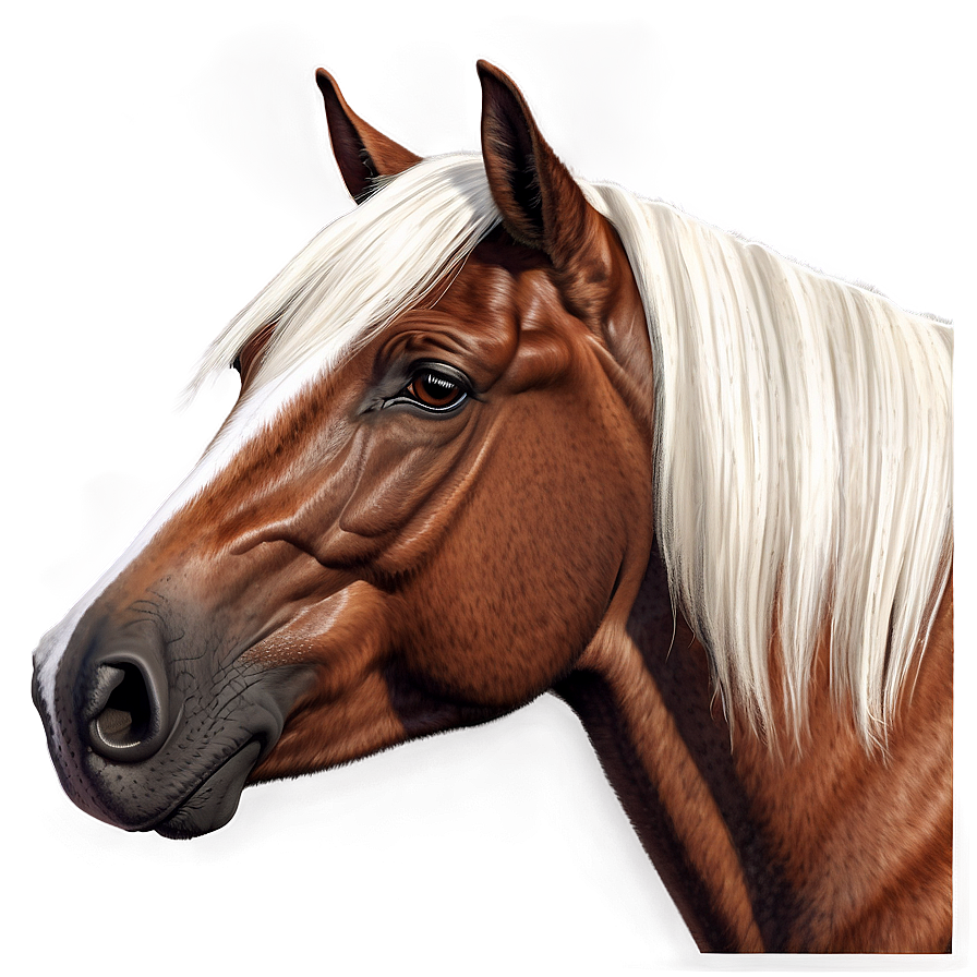 Photorealistic Horse Head Rendering Png Rye