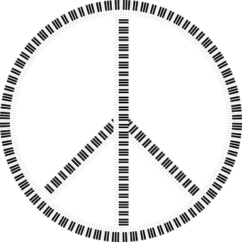 Piano Keyboard Peace Symbol