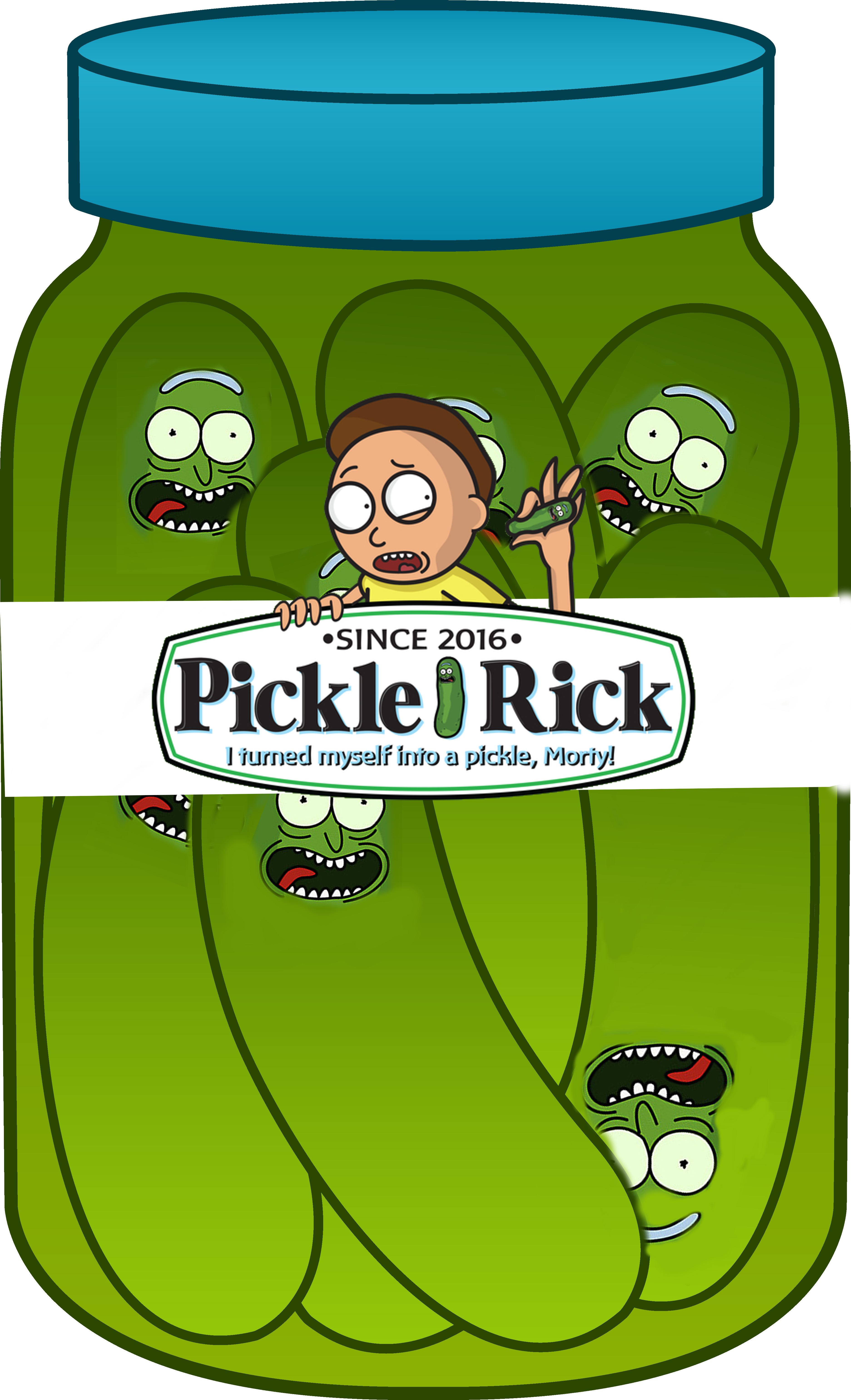 Pickle Rick In Jar Graphic