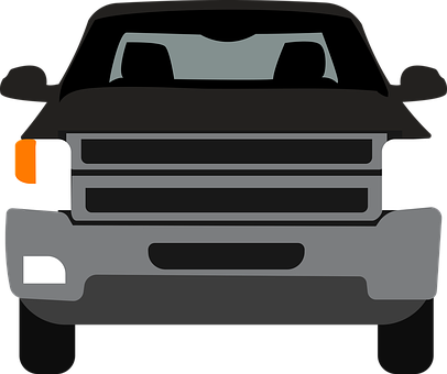 Pickup Truck Front View Vector Illustration