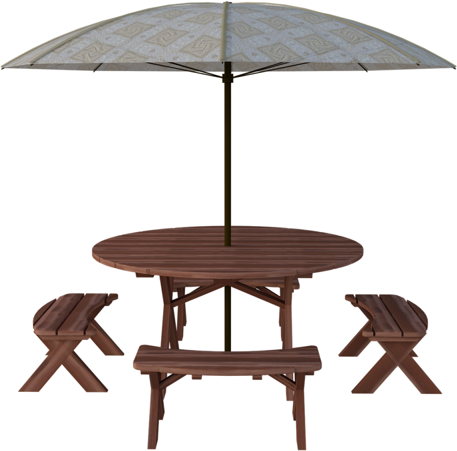 Picnic Table With Umbrella