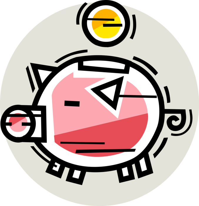 Piggy Bank Time Concept Vector