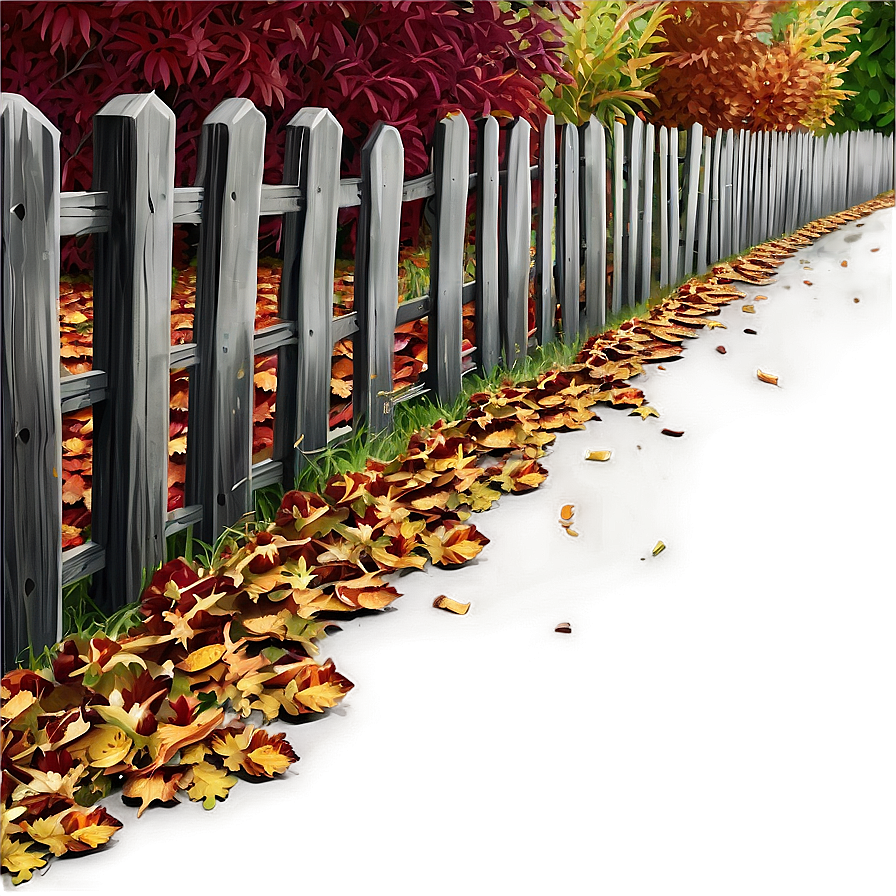 Pile Of Leaves By Fence Png 31