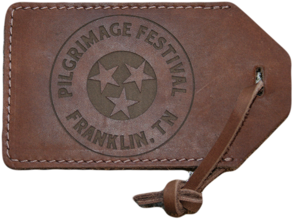 Pilgrimage Festival Luggage Tag Brown Leather