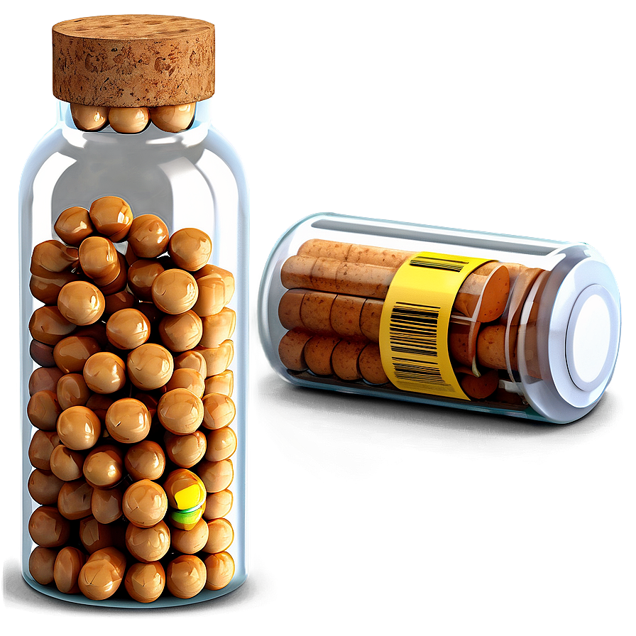 Pill Bottle With Cork Png Eew