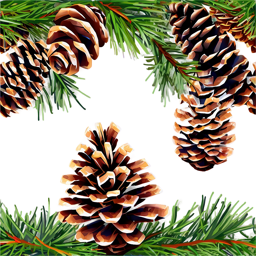 Pine Branch With Cones Png Jrk22