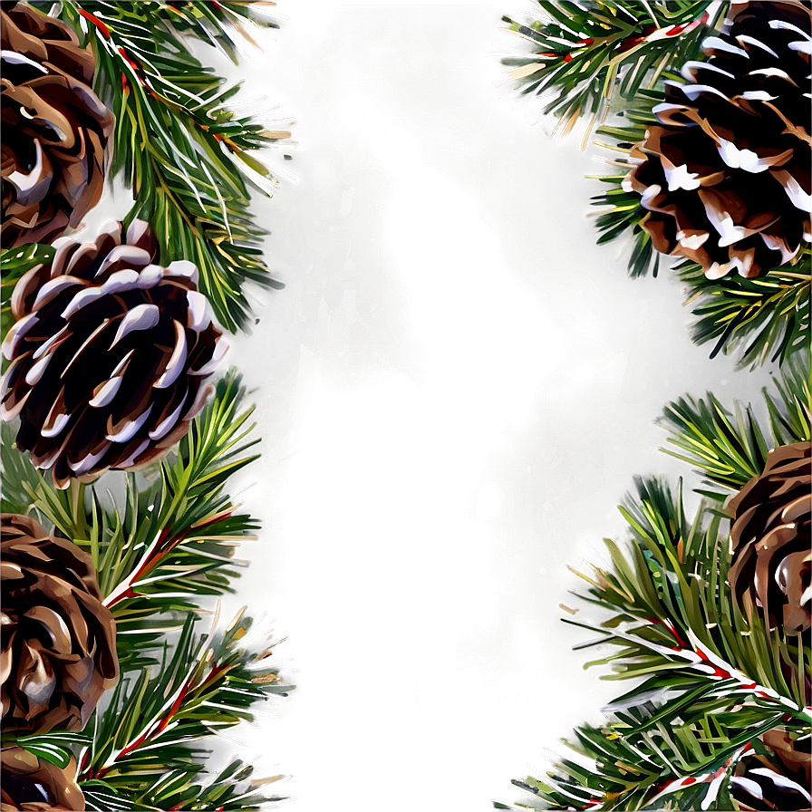 Pine Cone Christmas Border Png 05252024