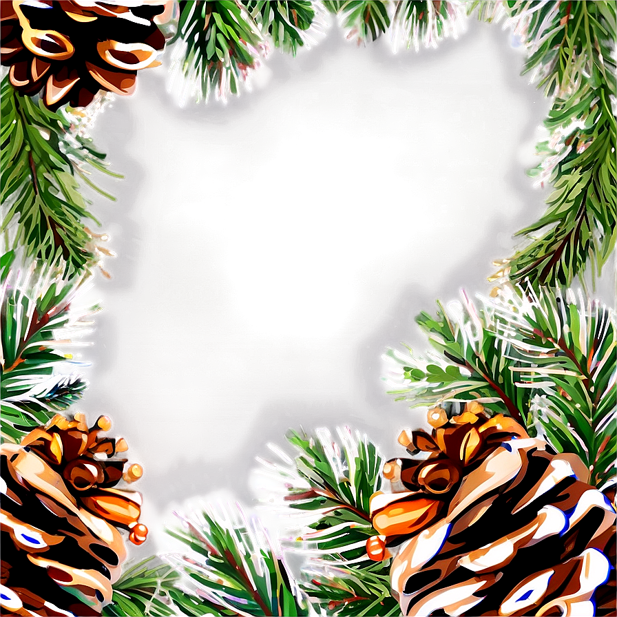 Pine Cone Christmas Border Png Lqt