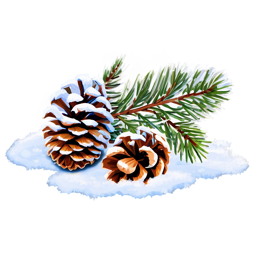 Pine Cone Under Snow Png Wjk