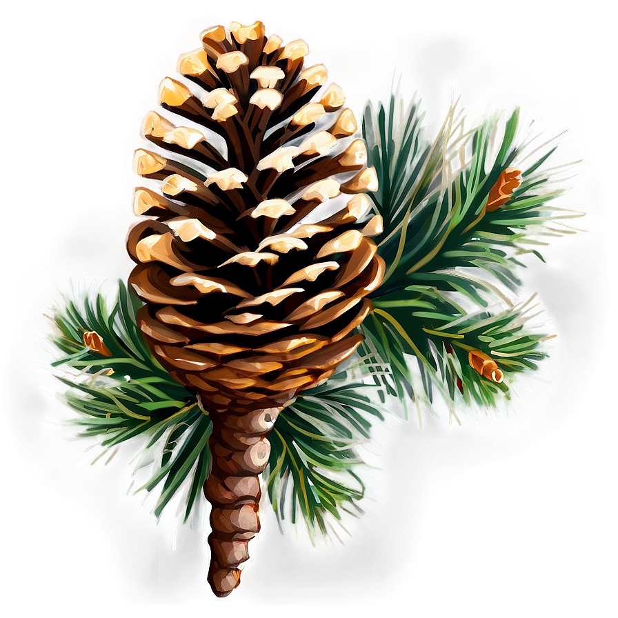 Pine Cone With Pine Needles Png For