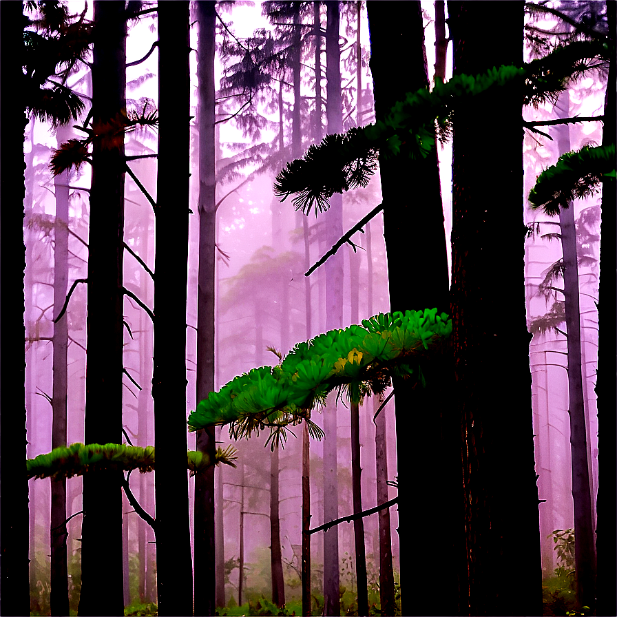 Pine Forest Misty Morning Png 65