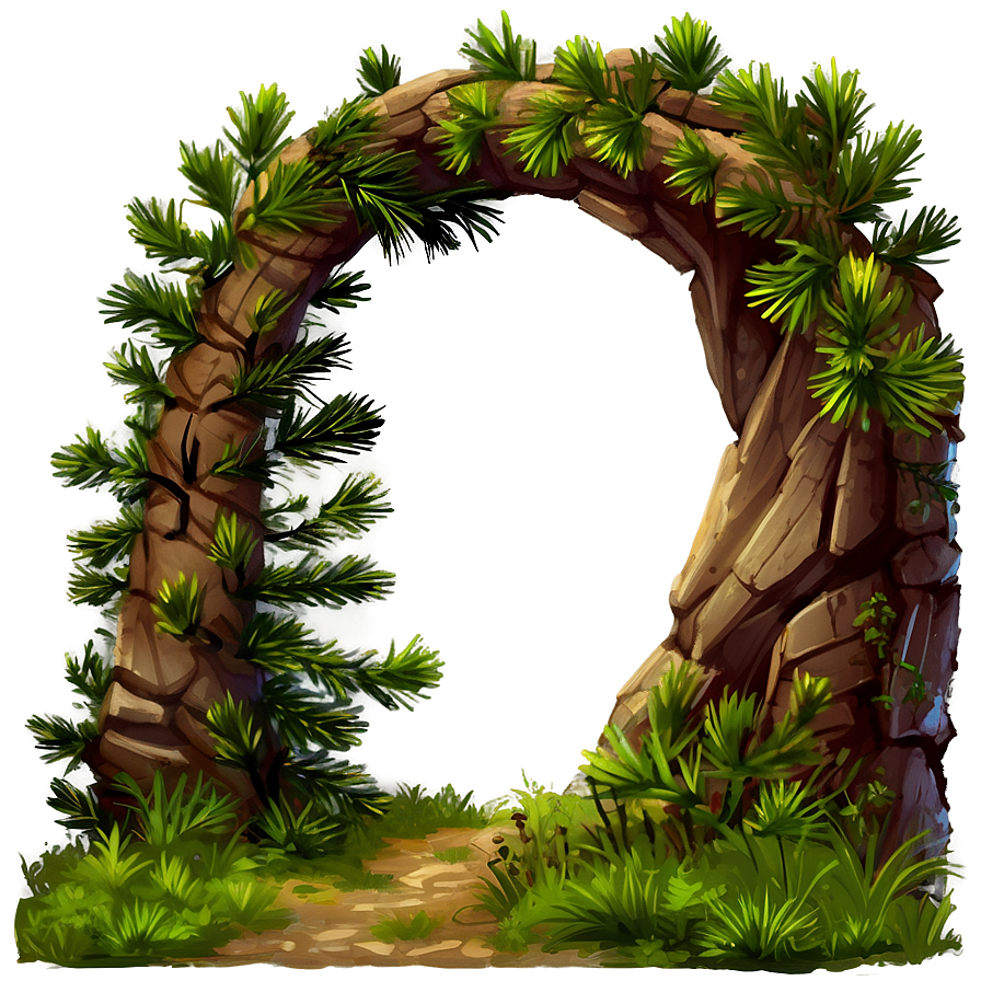 Pine Tree Archway Path Png Kgr57