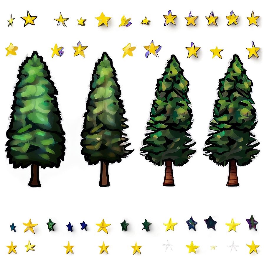 Pine Trees And Stars Png 26